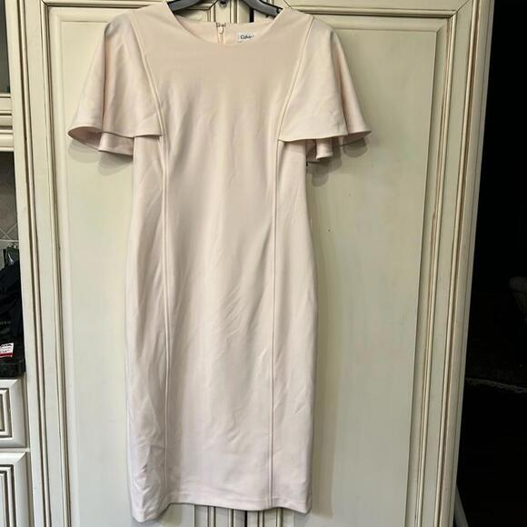 Calvin Klein Dresses & Skirts - Calvin Klein pale pink dress with flutter sleeve, size 4, NWT